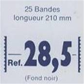 25 bandes Hawid double soudure fond noir 210 x 28.5 mm ID1028