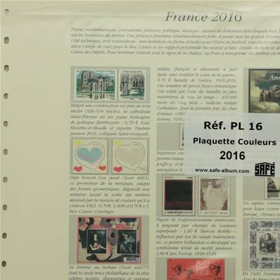 Plaquette couleur France 2016 Safe PL16