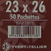 50 pochettes 23 mm x 26 mm double soudure fond noir Yvert 19013