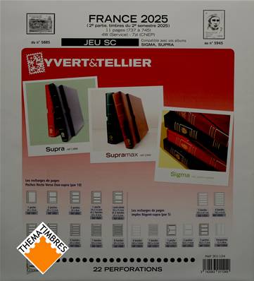 Jeu France SC 2025 timbres du 2e semestre Yvert et Tellier 301124