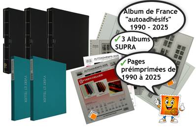 3 Reliures Supra et feuilles autoadhésif France 1990 à 2025 Yvert &Tellier 91380