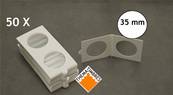 boite de 50 étuis carton HB autocollants 35 mm Hartberger 50035TH
