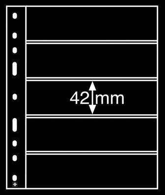 10 Feuilles noires à 5 bandes Optima 5S Leuchtturm 333229