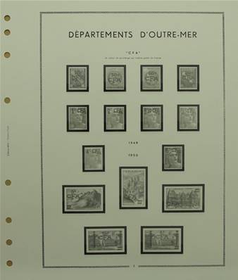 Réunion surcharges CFA 1949-1974 avec pochettes MOC 317354
