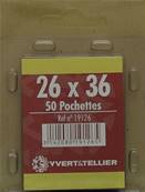 50 pochettes 26 mm x 36 mm double soudure fond noir Yvert 19126