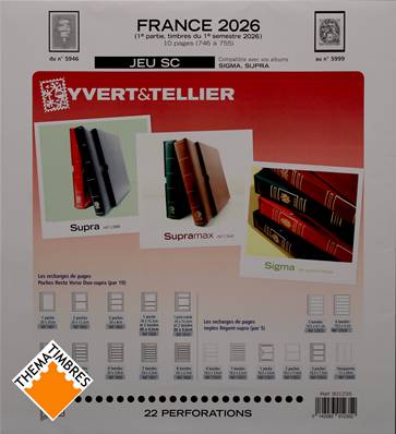 Jeu France SC 2026 timbres du 1er semestre Yvert et Tellier 301235