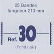 25 bandes ID double soudure fond noir 210 x 30 mm ID1030