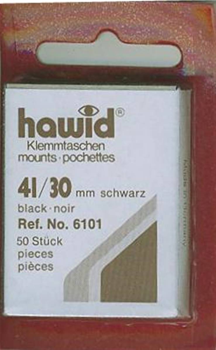 Lindner HA6101 Pochettes hawid 41 x 30 mm-noir 