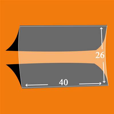 50 pochettes ID double soudure fond noir 40 x 26 mm ID1014