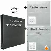 album noir et boitier pour 180 CPA avec 15 feuilles à fond blanc SAFE 6103B