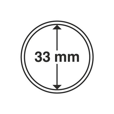 10 Capsules 33 mm pour pieces Leuchtturm GRIPS 33 320931