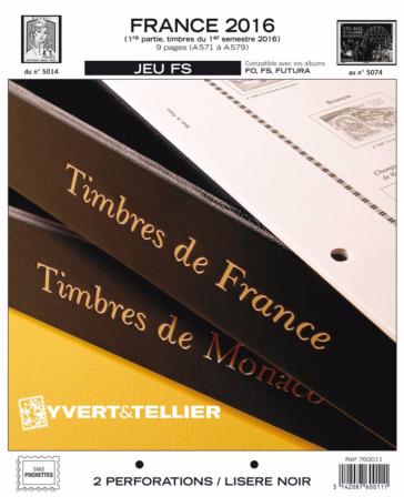 Jeu France Futura FS 2016 1er semestre Yvert et Tellier 760011