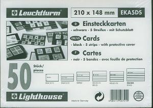 50 cartes d'envoi 210x 148mm à 5 bandes polstyr + rabat Leuchtturm EKA5DS 325551