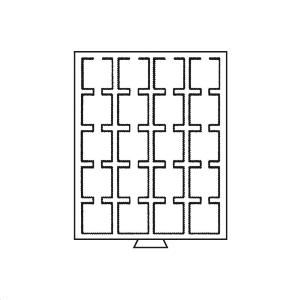 Medaillier tiroir gris à 20 cases carrées 50 mm MBG20M pour Quadrum 320565